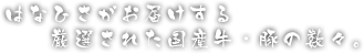 はなひさがお届けする厳選された国産牛・豚の数々。